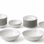 Blumen Royal Regency 57-Piece Fine Bone China Dinner Set – Silver Floral Border Ms Department Store Oman