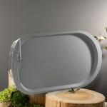 Iron Serving Tray From Liqaa - Grey + Silver MS Department Store Oman