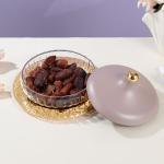 Medium Glass Date Bowl From Jiwar - Purple + Gold MS Department Store Oman