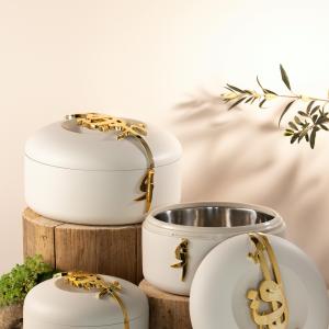 Food Warmer Set From Liqaa - Beige + Gold MS Department Store Oman