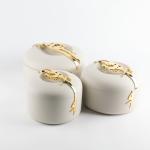 Food Warmer Set From Liqaa - Beige + Gold MS Department Store Oman