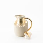 One Vacuum Flask For Tea And Coffee From Mirral - White + Matt Gold MS Department Store Oman