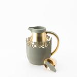 One Vacuum Flask For Tea And Coffee From Mirral - Grey + Matt Gold MS Department Store Oman