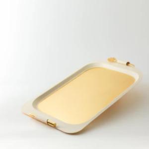 Luxury Iron Serving Tray From Miral - White + Gold MS Department Store Oman