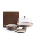 Cake Serving Set 9 Pcs From Jiwar -  Purple + Gold MS Department Store Oman