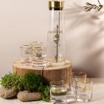 1 Bottle+6 Short Cup  From Liqaa - Gold MS Department Store Oman