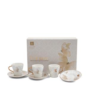 Otantik Porcelain Tea Set 12 Pcs From Veloura Brown + Gold MS Department Store Oman