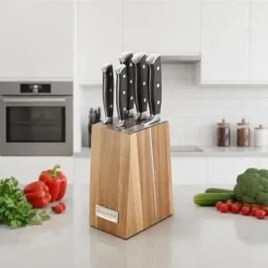 6Pcs Knife Set With Wooden Stand MS Department Store Oman