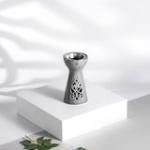 Porcelain Incense Burner Form Naqsh - Grey + Silver MS Department Store Oman