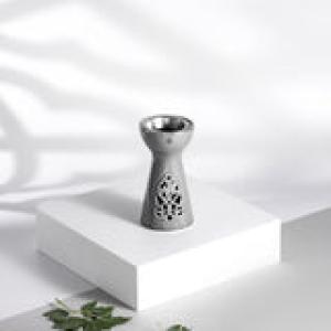 Porcelain Incense Burner Form Naqsh - Grey + Silver MS Department Store Oman