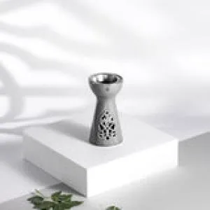 Porcelain Incense Burner Form Naqsh - Grey + Silver MS Department Store Oman