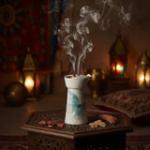 Porcelain Incense Burner Form Veloura - Blue + Silver MS Department Store Oman