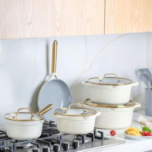 9 Pcs Vista Series Crystal Ceramic Cookwarecream MS Department Store Oman