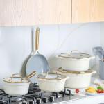 9 Pcs Vista Series Crystal Ceramic Cookwarecream MS Department Store Oman