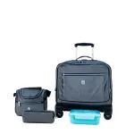 WIRES & WHEELS TROLLEY WITH LUNCH BAG + PENCIL CASE + LUNCH BOX CHARCOL GREY