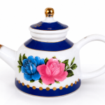 Floral Porcelain Teapot With Lid And Gold Trim MS Department Store Oman
