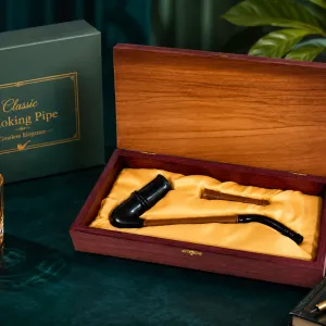 Luxury Wooden Tobacco Pipe Gift Set MS Department Store Oman