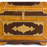 Luxury Brass Inlaid Wooden Treasure Chest Box MS Department Store Oman