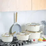 9 Pcs Vista Series Crystal Ceramic Cookwarecream MS Department Store Oman