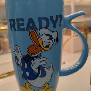 Elite Houseware Disney Donald Duck Blue Ceramic Mug with Lid