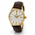 Beverly Hills Polo Club Gold-Tone Date Watch With Brown Leather Strap MS Department Store Oman