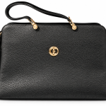 Sat Fat Women's Black Textured Satchel Handbag with Gold-Tone Hardware